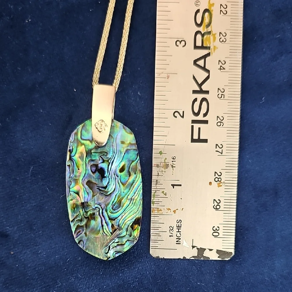 Kendra Scott Abalone Shell Necklace with Gold Chain - Picture 2 of 3